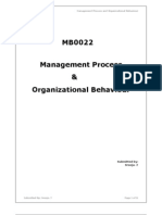 MB0022 Management Process & Organizational Behaviour