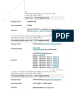 FDA Orange Book: Prescription Drug Products: 1 of 12 (RX Drug Ingredient)