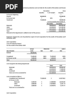 Actual Materials Labor and OH Qty Schedule Units WD EUP WD