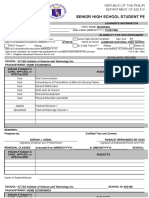 Senior High School Student Permanent Record: Republic of The Philippines Department of Education