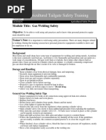 Agricultural Tailgate Safety Training: Module Title: Gas Welding Safety