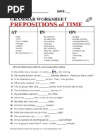 Preposition of Time 2018