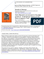 Annals of Science: To Cite This Article: Paul F. Cranefield Ph.D. (1954) Clerk Maxwell's Corrections To The Page Proofs