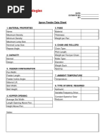 Apron Feeder Data Sheet