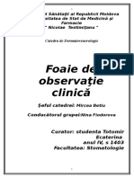 Foaie de Observatie Clinica Dermatologie