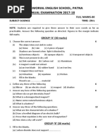 S.V.D Memorial English School, Patna Annual Examination 2017-18