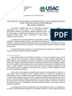 Historia de La Sociedad Guatemalteca y Sus Consecuencias en El Proceso Salud Enfermedad