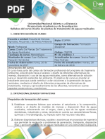 Syllabus Del Curso Diseño de Plantas de Tratamiento de Aguas Residuales