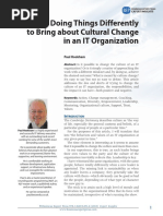 Doing Things Differently To Bring About Cultural Change in An IT Organization