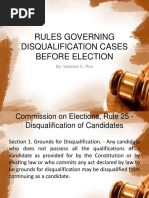 Rules Governing Disqualification Cases Before Election