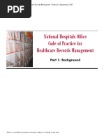 NHO Code of Practice For Healthcare Records Management Version 2 0