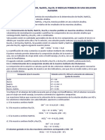 DETERMINACIÓN DE NaOH, NaHCO3, Na2CO3 O MEZCLAS POSIBLES EN UNA SOLUCION ALCALINA