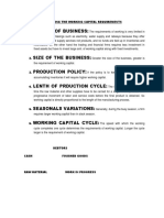 Working Capital Requirements