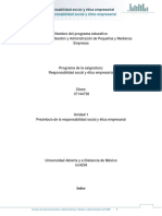 Unidad 1. Preambulo de La Responsabilidad Social y Etica Empresarial