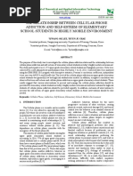 The Relationship Between Cellular Phone Addiction and Self-Esteem of Elementary School Students in Highly Mobile Environment