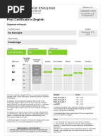 Cambridge English First Sample Statement of Results