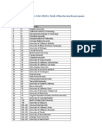 Best Universities List in USA 2018 in Field of Mechanical