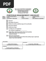 Portfolio Requirement Checklist: Work Immersion