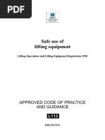 Safe Use of Lifting Equipment: Approved Code of Practice and Guidance