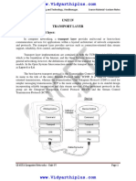 Unit Iv Transport Layer Overview of Transport Layer