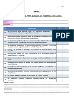 Lista de Cotejo para Evaluar La Programacion Anual