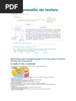 Ejercicios de Comprensión Lectora para Cuarto Grado de Primaria