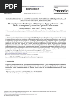 Thermodynamic Evaluation of Generator Temperature in LiBr-Water Absorption System For Optimal Performance