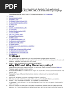 Monetary Policy Quantitative & Qualitative Tools