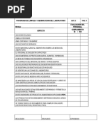 Programa de Limpieza y Desinfeccion Del Laboratorio