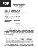 Petition For The Issuance of An Order To Surrender Title Calsas and Calanao