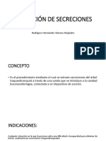 ASPIRACIÓN DE SECRECIONES y Cuidados Al Drenaje Pleural