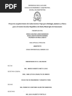 Proyecto Arquitectónico de Laboratorios Tipo para Biología, Química y Física para El Centro Escol