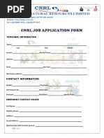 CNRL Job Application Form.