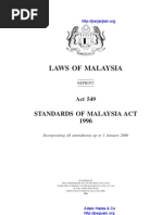 Act 549 Standards of Malaysia Act 1996