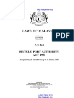 Act 243 Bintulu Port Authority Act 1981