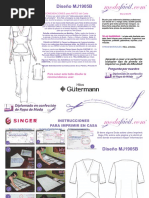 Instrucciones de Costura de La Blusa de Uniforme de Trabajo mj1905b PDF