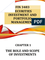 FIN3483 - Chapter 1 - The Role and Scope of Investment