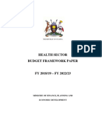 Uganda Health Sector Budget Framework Paper FY 2018/19 - FY 2022/23