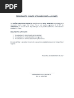 3.declaración Jurada de No Deber A La UNSCH