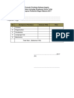 Formulir Penilaian Bahasa Inggris