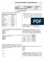 Teste 7° Ano - 1 Trim-Primeiro Teste