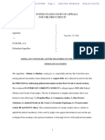 Notice of Complaint Filed W Admin Office of US Courts RE: First Circuit's Handling of Judicial Misconduct Complaints