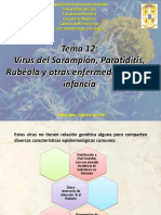 Tema 12 Virus de La Parotiditis Sarampión Rubéola y Otros Exantemas de La Infancia