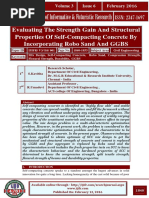 Evaluating The Strength Gain and Structural Properties of Self-Compacting Concrete by Incorporating Robo Sand and GGBS