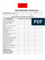 Risk Assessment Monitoring / Review Plan