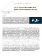 The Psychological Secrets To Finding Mr. and Mrs. Right: An Examination of Gender Differences On Mate Selection Preferences