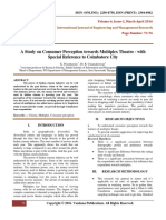 A Study On Consumer Perception Towards Multiplex Theatre - With Special Reference To Coimbatore City