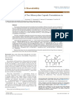 Bioequivalence & Bioavailability: Bioequivalence Study of Two Minocycline Capsule Formulations in Healthy Subjects