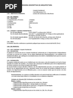 Memoria Descriptiva Arq Bello HRZ