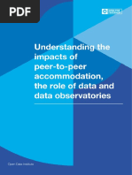 Understanding The Impacts of Peer-To-Peer Accommodation, The Role of Data and Data Observatories